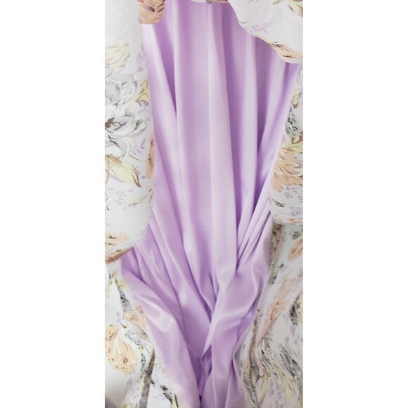 Meetrendi Dress XL Maxi Long Purple Floral Romantic Whimsy Ethereal Fairycore - Picture 7 of 8
